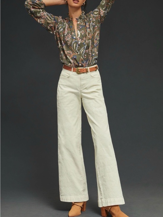 Pilcro Pants - Off White Wide-Leg Pants